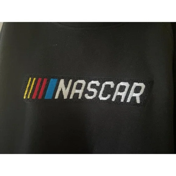 Men's NASCAR Victory Chenille Black Pullover Hoodie 2XL NWT